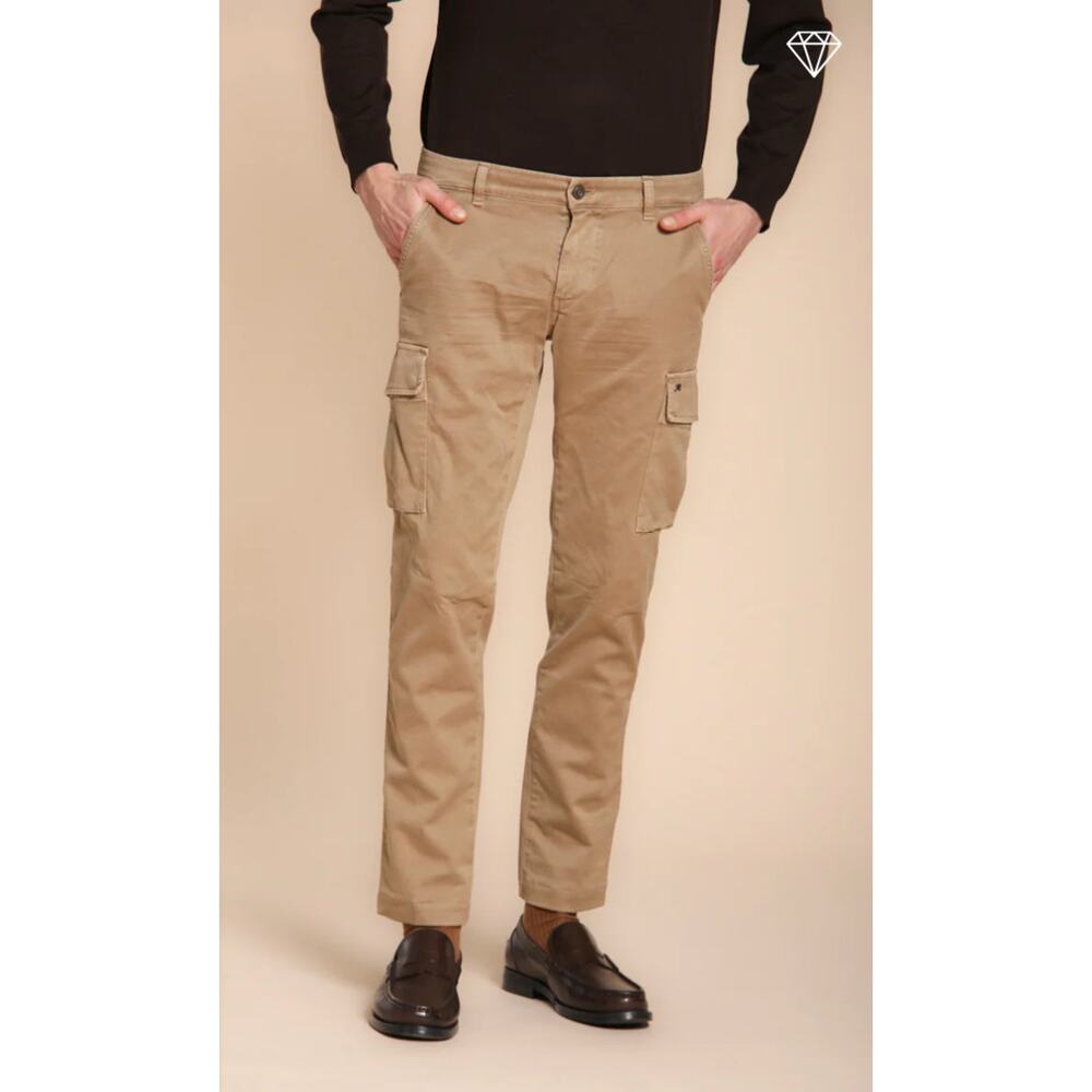 NWT Masons Chile Slim Fit Cargo Pocket Trousers in Dark Beige size 56IT